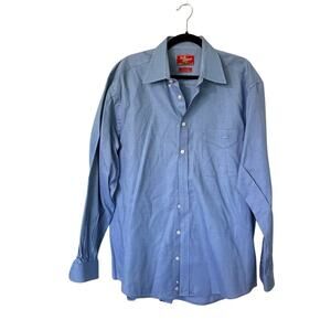 R.M. Williams Shirt Men’s Size XL Button Up Blue Check Long Sleeve Collar Cotton